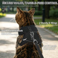 PUPTECK Cat Harness and Leash Set Escape Proof, Reflective Adjustable Soft Mesh Pet Vest Harness for Walking Travel, Black S