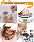 Joyinjojo Cat Food Can Lids with Cat Food Spoon, 4 Pack Small Silicone Pet Food Can Covers Lids for Cat Food Cans 3 oz, 