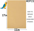 40PCS Gravel Liner Paper for Bird Cage,11x17 In Bird cage Liner Paper-Gravel Paper Special for Bird Cage in Sea Sand,Parrot Cage Sandpapers Cushion Pad Pet Bedding Accessories (40PCS 11 x 17 Inch)