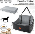 Wooaidagg Dog Car Seat for Medium & Large Dogs Up to 55lbs, Memory Foam Cushion, Washable Cover, Safety Straps & Non-Sli