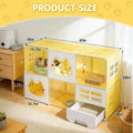 2 Tier DIY Indoor Cat Cage with Built-in Litter Box & Clear Window