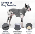 IECOii 4XL Dog Sweater - Stretch Fleece Sweater with Turtleneck