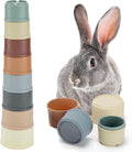 8 Pcs Stacking Cups for Bunny, Multi-Colored Reusable Rabbits Bunny Toys