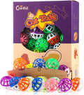 CHIWAVA 45PCS 1.6'' Cat Toy Ball with Bell Plastic Lattice Jingle Balls