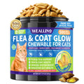 Flea and Tick Prevention for Cats - 500 Crunchy & Creamy Chews, Cat Flea Treatment with Skin & Coat Support, Oral Natural Flea Chewables for Gut & Immunity Support for All Breeds & Ages Chicken Flavor