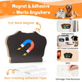 Dog Feeding Reminder Sign, Magnetic Pet Fed Schedule Chart with Slider, Breakfast & Dinner Tracker for Fridge, Prevent Overfeeding, Unique Dog Ear Shape Acrylic Sign, 5.5" x 3", Walnut