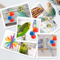 QUOZUO Small Bird Toys Parakeet Cage Accessories, Parakeet Toys, Swing Hanging Standing Chewing Toy, Bird Toys for Parakeets, Cockatiel, Parrot, 4pcs
