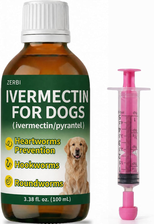 Dewormer for Dogs, for Tapeworms, Roundworms, Hookworms & Whipworms, 3.38oz