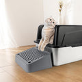 Litter Box Step, Cat Ramp Step Catcher with Filter Function, Grey