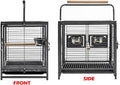 Deluxe Portable Durable Wrought Iron Bite-Proof Bird Travel Parrot Vet Carrier Cage Prevent Beaks Out Pet Products for Parrots Conures Cockatiel Amazon African Grey Include Cage Cover
