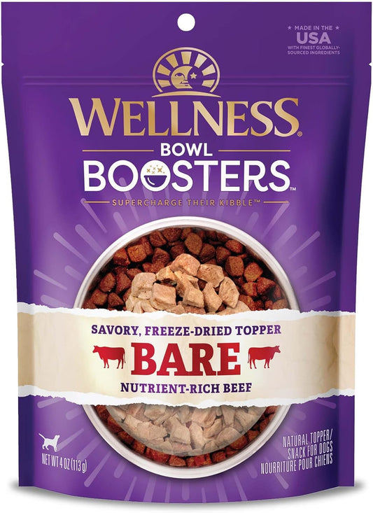Wellness Bowl Boosters Bare Freeze Dried Dog Beef Food Topper for Small, Medium, and Large Breeds, Grain Free, Natural, 