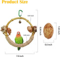 Circle Bird Swing with Bell,Bamboo Parakeet Rope Perches for Cage Ring Bird Swings Chewings Nuts Toys for Parrots Cockat