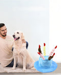 Cute Pet Party Hat for Dogs&Cats - Soft Fluffy Birthday Cap with 5 Color Candles (Blue), Adjustable Strap for Halloween,Costume&Photo Shoots,Fits Small to Large Pets,Washable&Comfortable (Blue)