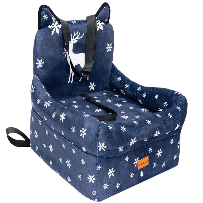Dog Booster Car Seats for S/M Dogs Up to 35lbs,Pet Car Seat/Travel Bed with Washable&Removable Cover,Storage Pockets,Dog Safety Belt and Elevated Cushion Fits in Front/Back Seat