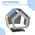 Fancyango Small Dog House Outdoor Indoor, Durable Plastic Waterproof Doghouse with Air Vents and Elevated Floor, Easy Clean and Assemble (Blue, 23.5" L×22.5" W×