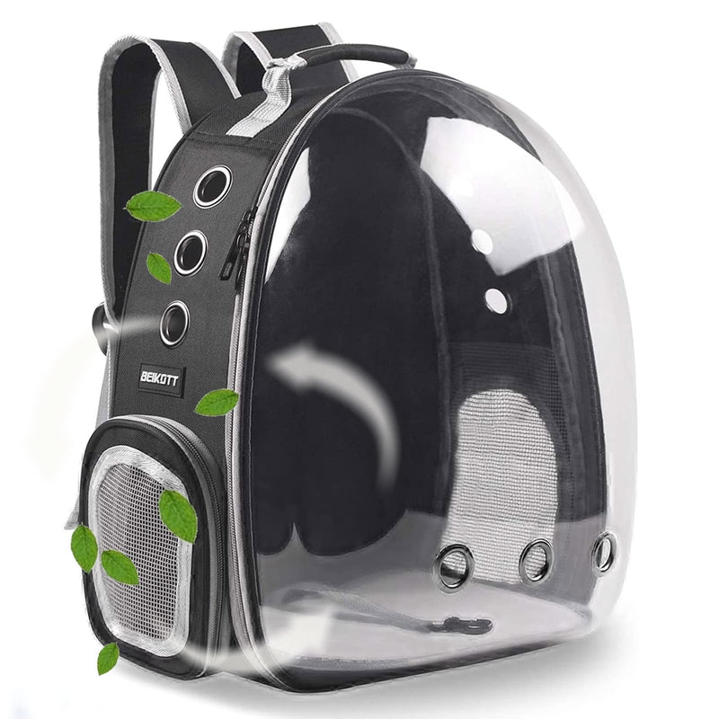 BEIKOTT Cat Backpack Carrier, Pet Backpack, Breathable Cat Dog Space Capsule Backpack, Airline-Approved for Small Cats Dogs Birds Bunny Travel Hiking