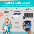 NUSENTIA Probiotics for Dogs -(360 Scoops)-Probiotic Miracle -Advanced, Species Specific Probiotics and Prebiotics to Stop Diarrhea, Loose Stool, and Yeast-Plus Immune Support