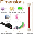 YULOYI Cat Toys for Indoor Cats, 34 Packs Interactive Cat Toy Set with Colorful Springs Toys, Mouse Toy, Catnip Ropes, Balls, Bells, and Sisal Ball for Kitten Toys