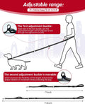 WANFIRE Hands Free Dog Leash, Multifunctional Crossbody Dog Leash, 5.9-9.5Ft Long Waist Belt with Car Safety Buckle and Double-Sided Reflective Stitches for Medium and Large Dogs.(Black)