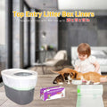 Cat Litter Box Liners Compatible with Top Entry Litter Pans Model, Heavy Duty Tear Resistant Large Litter Pan Liners 25 Count Drawstring Litter Liner Bags