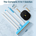 Hippih Carpet Rake for Pet Hair Removal Tool - 60" Reusable Long Handle Set