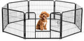 DUMOS Dog Playpen 24 Inch 8 Panels Indoor Outdoor Metal Pet Fence