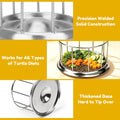 Stainless Steel Turtle Feeder, Multi-Turtle Divided Feeding Dish with Anti-Spill & Anti-Scatter Barrier, Reptile Food Bo