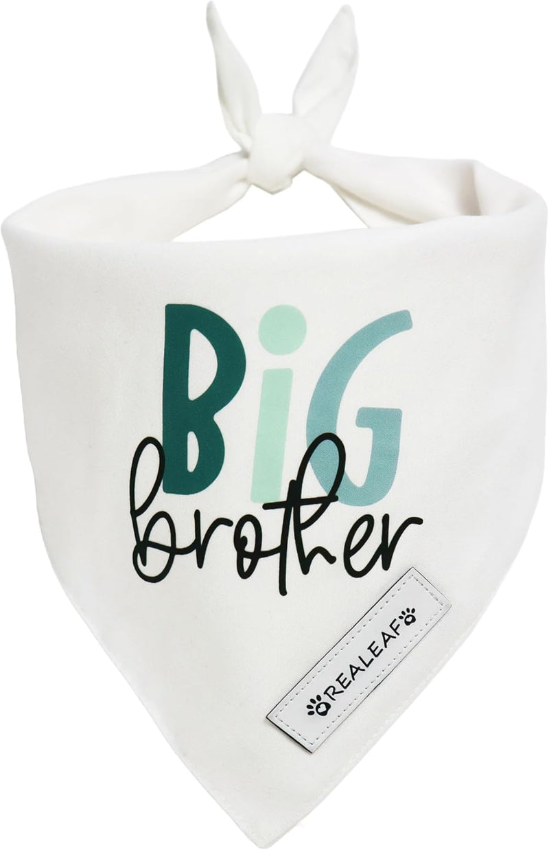 Realeaf Big Brother Dog Bandanas Pet Scarf for Small and Medium Male Dogs New Baby Announcement Pet Accessories Pregnanc
