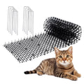 Hmdivor 10ft Cat Scat Mat with Spikes Outdoor, Scat Mats for Dogs, Includes 8 Garden Staples