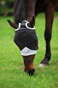 T TEKE Fine Mesh Horse Fly Mask w/No Ears, UV Blocking 3D Eye Visor with Extra Fleece Cushioned Forehead, Protection fro