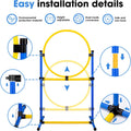 Dog Agility Course Backyard Set，Dog Agility Equipment, Dog Obstacle Course Backyard With 2-Set Agility Hurdle ，Jump Ring