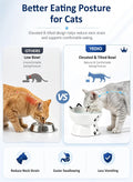 Yedio Porcelain Raised Cat Bowl, No Spill Cat Water Bowl with Anti Slip Band, Elevated Porcelain Pet Bowl Protect Pet's Spine, Large Capacity Pet Water Bowl, 15 oz, Dishwasher Safe