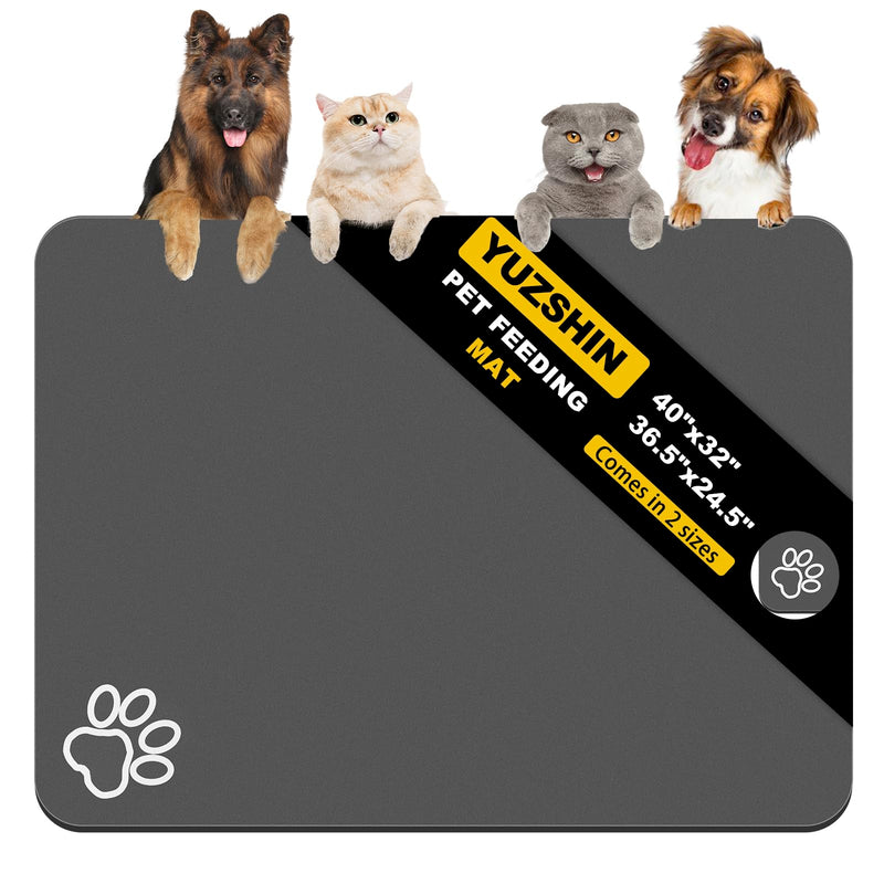 Dog Food Mat, Largest Absorbent Dog Mat for Food and Water, Non Skid Cat Bowl Mat, No Stains Quick Dry Pet Water Dispenser for Messy Drinkers (40