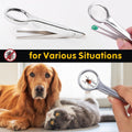 Tick Removal Tool Tweezers Kit Hook Flea Comb Magnifying Glass for Dogs