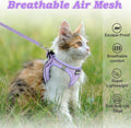 Cat Harness and Leash for Walking Escape Proof, Adjustable Kitten Vest Harness Reflective Soft Mesh Puppy Harness for Ou