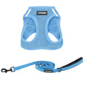 Best Pet Supplies Voyager Step-in Air All Weather Mesh Harness and Reflective Dog 5ft Leash Combo with Neoprene Handle, for Small, Medium and Large Breed Puppies - Set (Baby Blue), Small