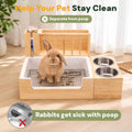 4-in-1 Rabbit Litter Box with Hay Feeder, Bunny Toilet
