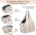 Dog Purse Carrier for Small Dogs, Cats, and Puppies – Soft-Sided Travel Pet Tote Bag with 4 Large Pockets, Foldable, Lightweight, Fits Pets up to 15 lbs, for Travel, Outings (Beige)