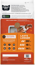 WORLD'S BEST CAT LITTER Low Tracking & Dust Control Multiple Cat Unscented 15-Pounds - Natural Ingredients, Quick Clumping, Flushable & Made in USA - Long-Lasting Odor Control & Easy Scooping