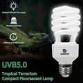 UVB Reptile Light 5.0, 13W Tropical and Sub-Tropical UVA UVB Bulb for Reptiles, Tropical Terrarium Compact Fluorescent L