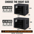 Chew Proof Dog Crate Cover, 36 Inch, 1680D Heavy Duty Nylon, Black