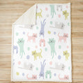 Cat Sherpa Blanket Cute Kitten Cat Fleece Throw Blanket Colorful Cat Animals Sherpa Blanket for Kids Toddler Kawaii Pet Cats Fuzzy Blanket Throw 50"x60"