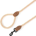 Mile High Life Dog Leash Braided Cotton Rope with Leather-Reinforced Ends