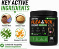 Flea & Tick Chews for Dogs, 120 Soft Chews, Chicken Flavor Dog Flea and Tick Support Supplement with Flaxseed Meal, Brew
