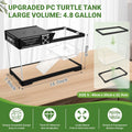 GOZILLA Aquatic Turtle Tank Kit+Lamp+Filter, Upgrade PC Turtle Tank Starter Kit with Adjustable Lamp & Filter,Reptile Ha