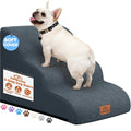 Zerbuger Dog Ramp and Stair for Bed 16" H-20 H,3-Step Cat Stair for Sofa and Chair,4-Step Dog Ramp for High Bed and Window,Durable Nonslip Fabric Cover for Indoor (Dark Grey-16 H, Pet Friendly, 3)