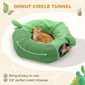 PAWZ Road Cactus Cat Donut Tunnel Collapsible Cat Tunnel Tube, Dia-38 inches with Flower Soft Mat for Indoor Cats and Rabbits