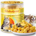 Globalpaw Premium Freeze-Dried Quail Egg Yolks - All-Natural Snack for Cats and Dogs, 100% Pure Quails Yolk Ingredients Pet Treats, Supports Growth with Protein & Iron, Crispy (Quail Egg Yolks 1pcs)