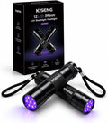 2 Pack 395nm 12 LED Handheld UV Mini Flashlight (Batteries not Included)