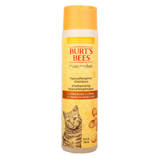 Burt's Bees for Pets Hypoallergenic Cat Shampoo with Shea Butter and Honey, Gentle Formula for Indoor Cats with Dry or Sensitive Skin, pH Balanced, Fragrance-Free, 10 Fl Oz
